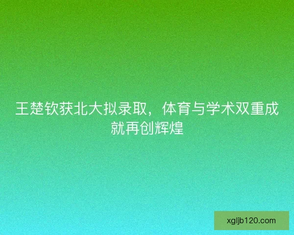 王楚钦获北大拟录取，体育与学术双重成就再创辉煌