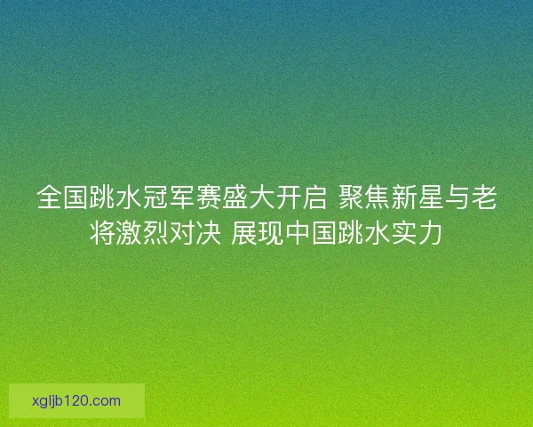 全国跳水冠军赛盛大开启 聚焦新星与老将激烈对决 展现中国跳水实力