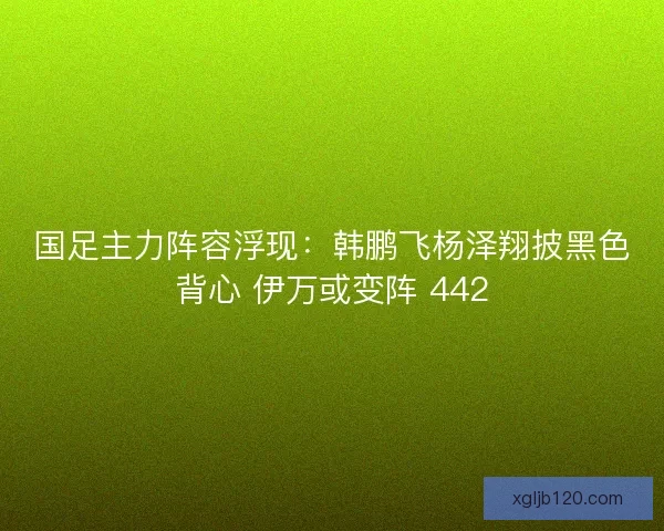 国足主力阵容浮现：韩鹏飞杨泽翔披黑色背心 伊万或变阵 442
